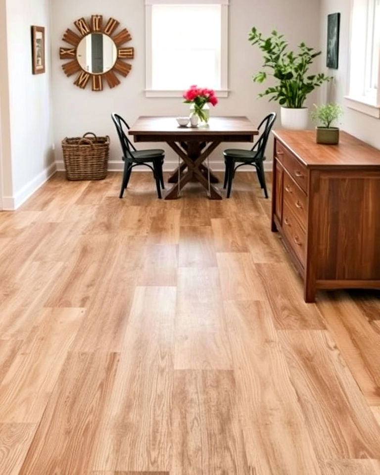 distressed wood vinyl flooring - 15 Basement Vinyl Flooring Ideas