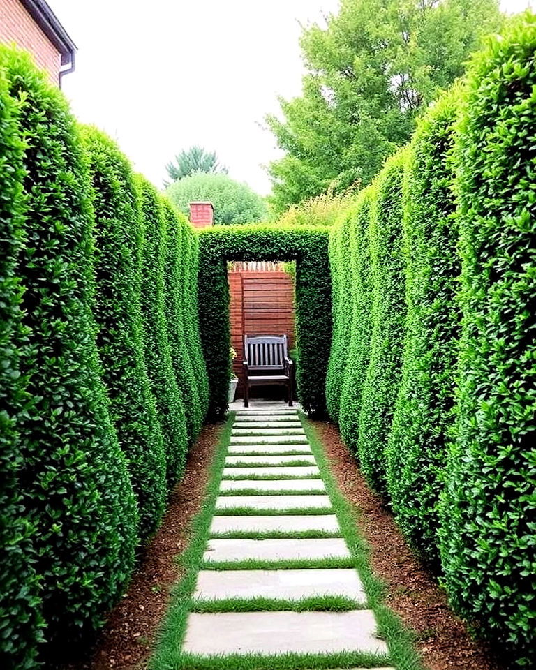 divide spaces with boxwood partitions - 25 Boxwood Landscaping Ideas