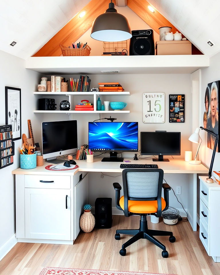 diy craft and gaming combo - 20 Loft Game Room Ideas