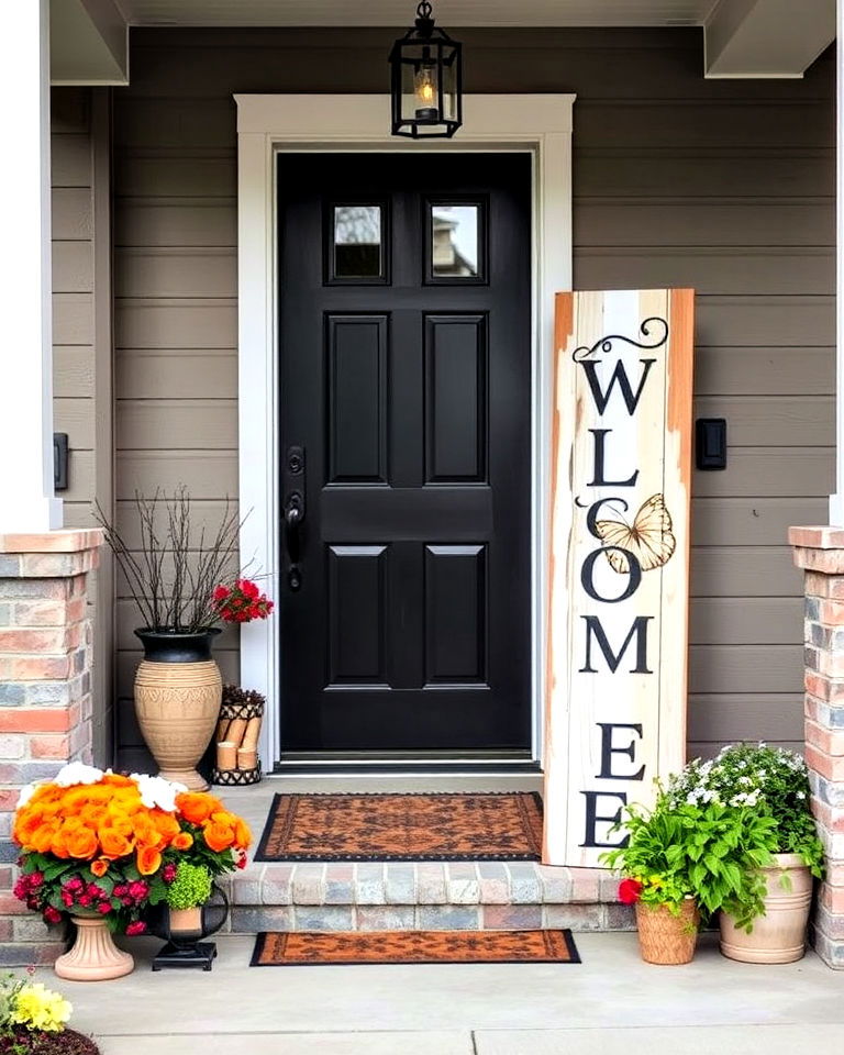 diy painted welcome sign porch decor - 25 Welcome Sign Ideas for Front Porch