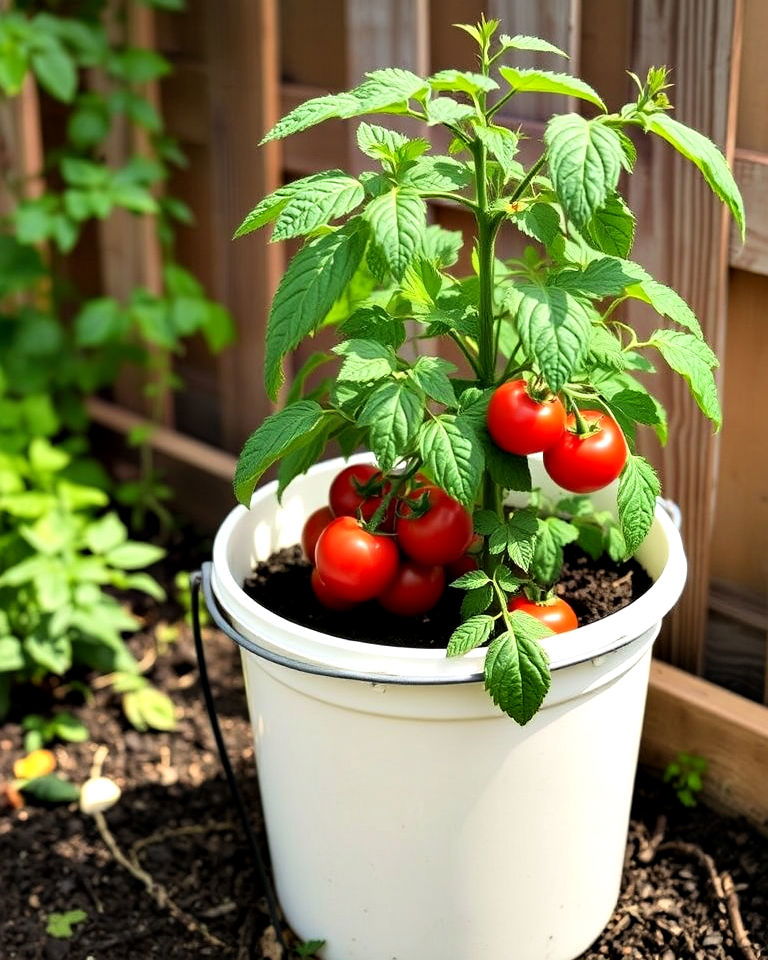diy self watering buckets for busy gardener - 15 Bucket Garden Ideas