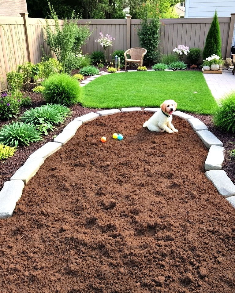 dog friendly digging zones - 20 Dog Friendly Landscaping Ideas