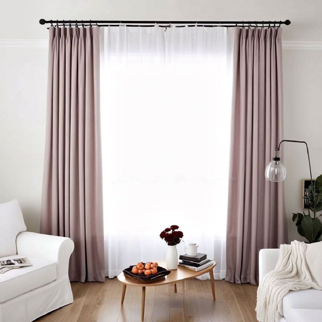 double rod contrasts curtains - 20 Double Curtain Ideas