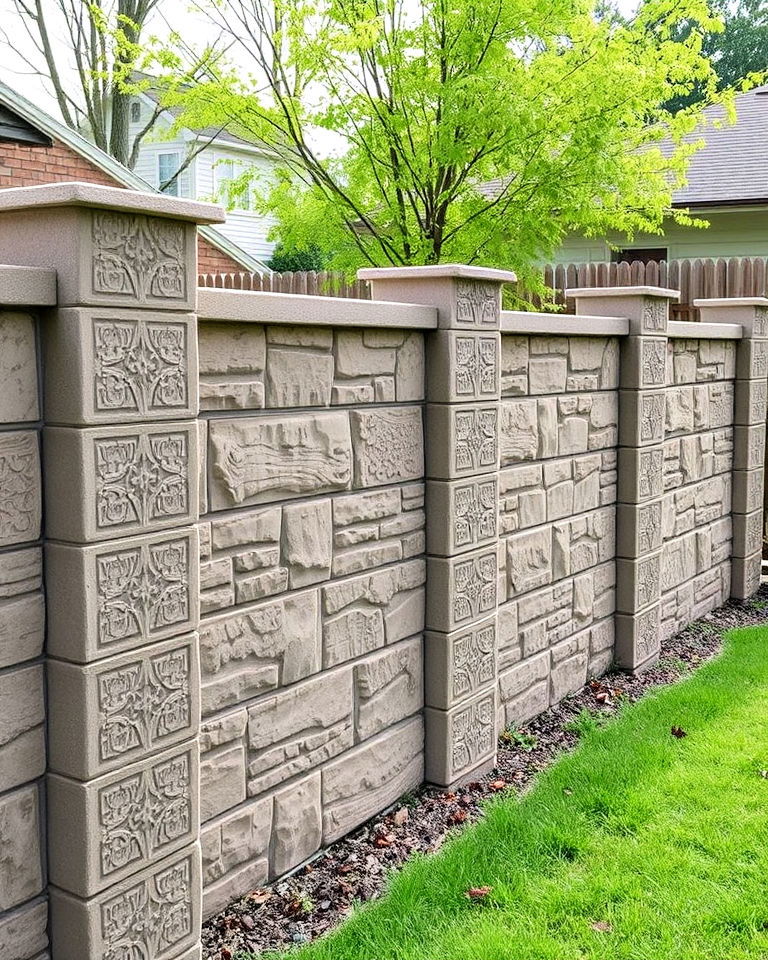 double sided decorative concrete wall double sided decorative concrete wall - 15 Concrete Block Fence Ideas