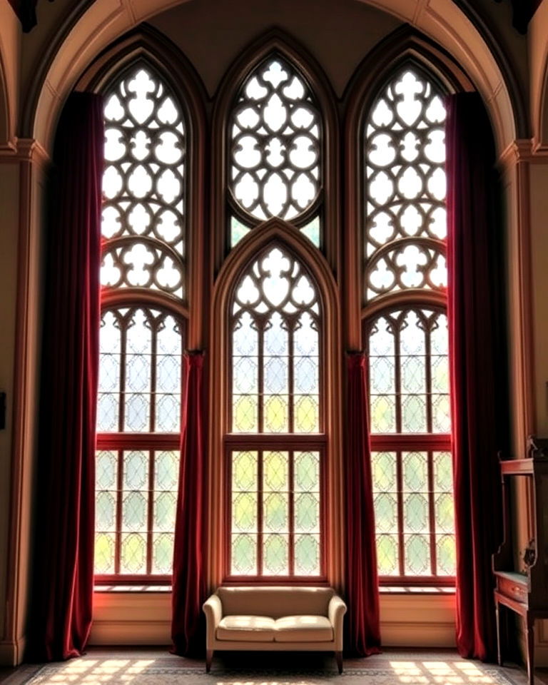 dramatic arched window - 25 Gothic Interior Design Ideas