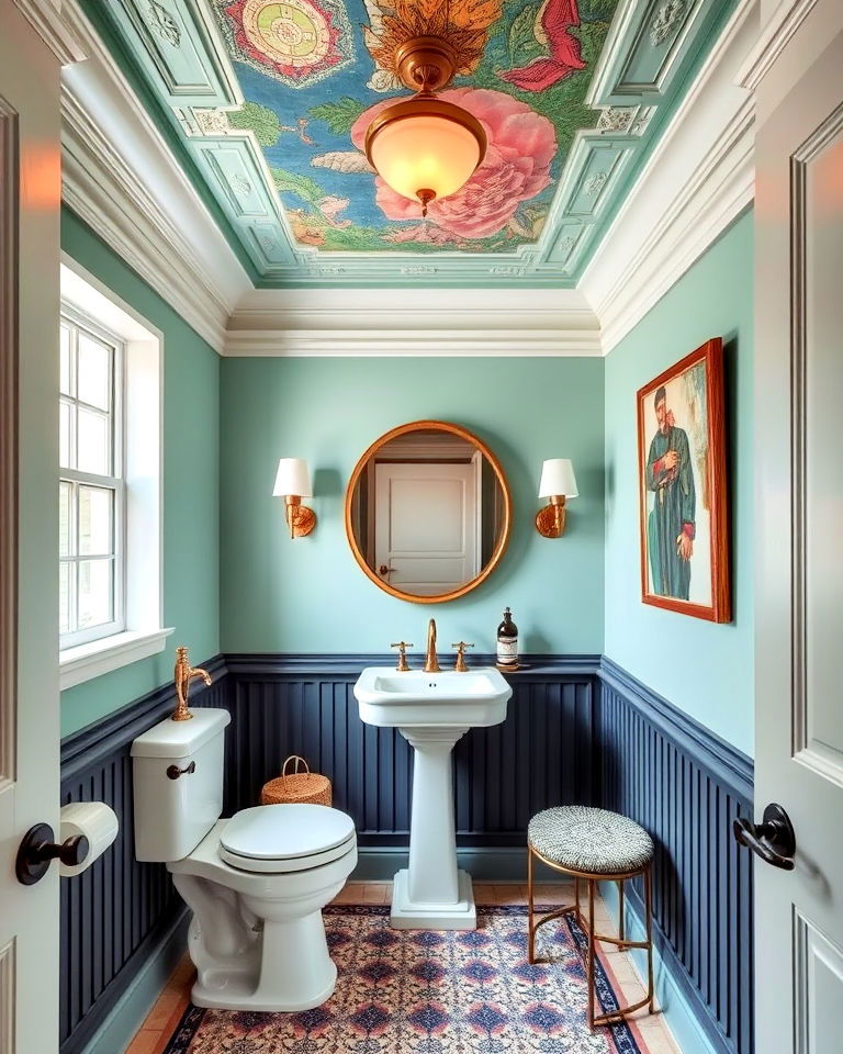 dramatic ceiling designs eclectic powder room dramatic ceiling designs eclectic powder room - 15 Eclectic Powder Room Ideas