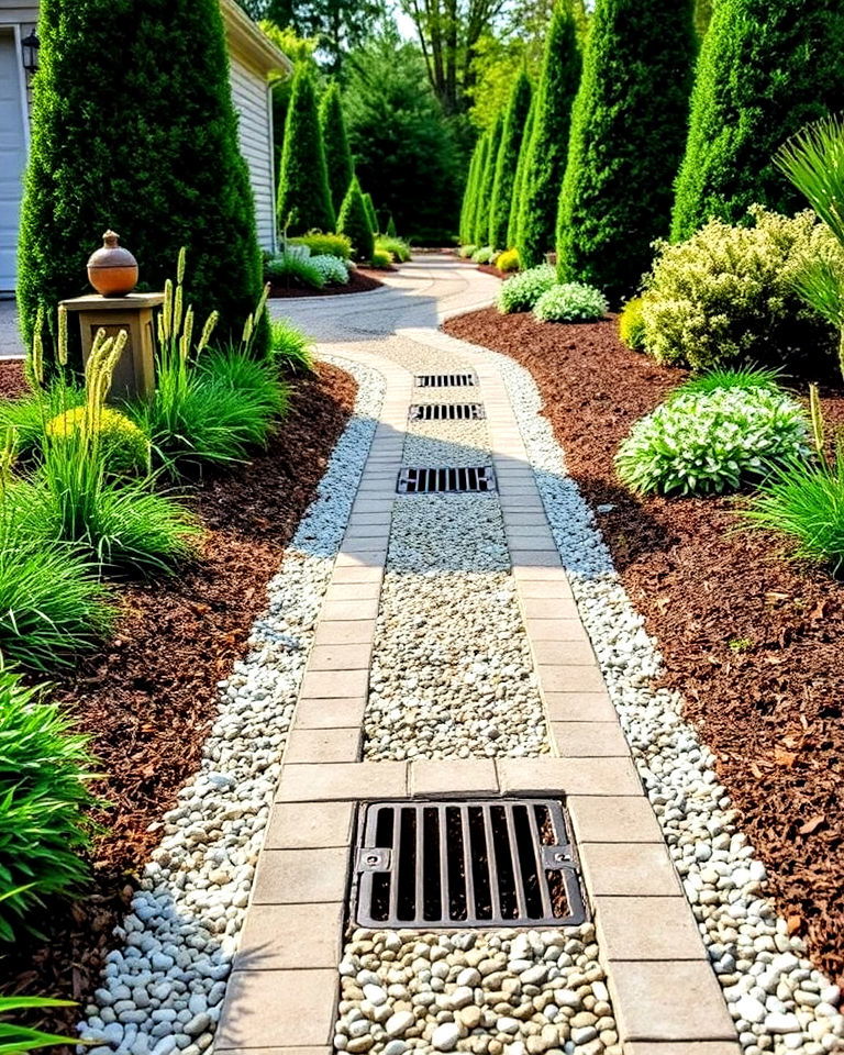 driveways with integrated drainage - 15 French Drain Landscaping Ideas
