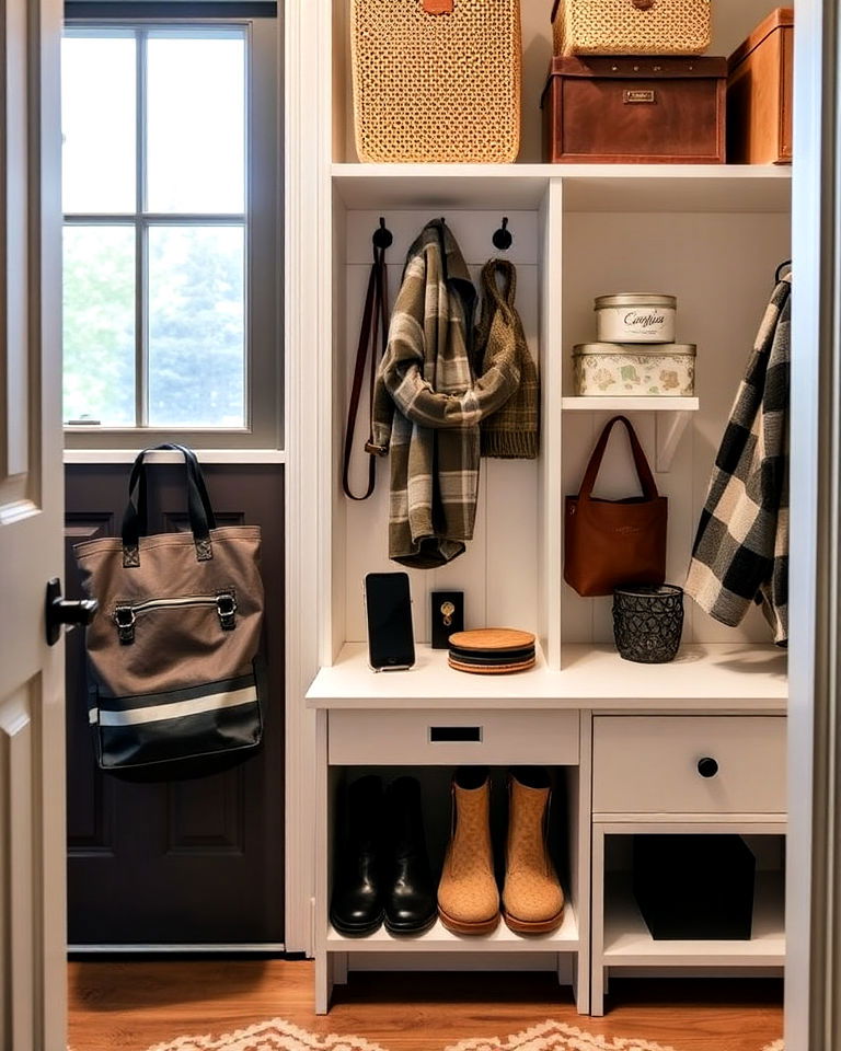 drop zone for keys and mail mudroom closet - 15 Mudroom Closet Ideas