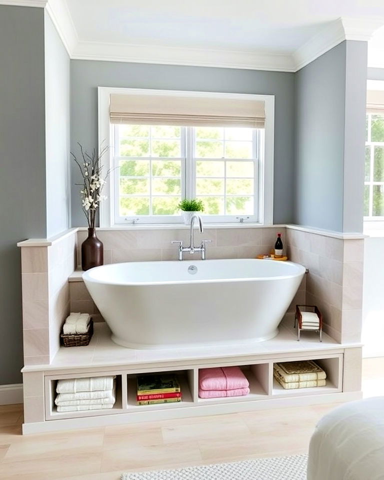 dual function with storage integration - 15 Bathtub in Bedroom Ideas
