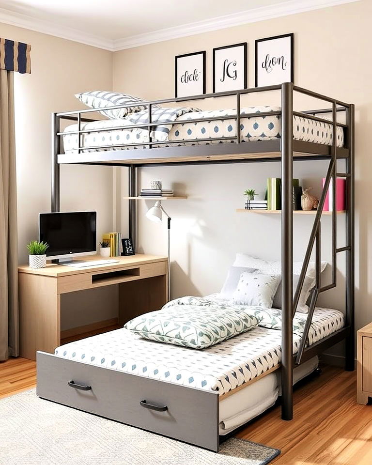 dual purpose furniture for shared small room - 40 Boy and Girl Shared Small Room Ideas