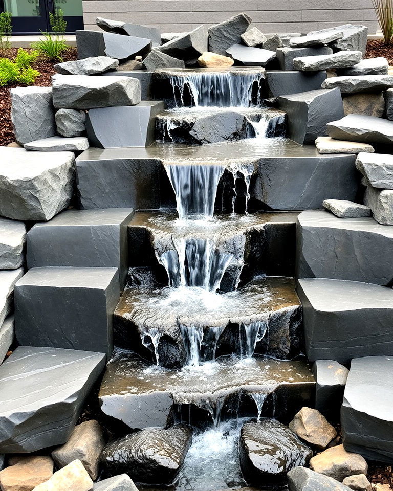 dynamic flows through slate rocks - 15 Waterfall With Rocks