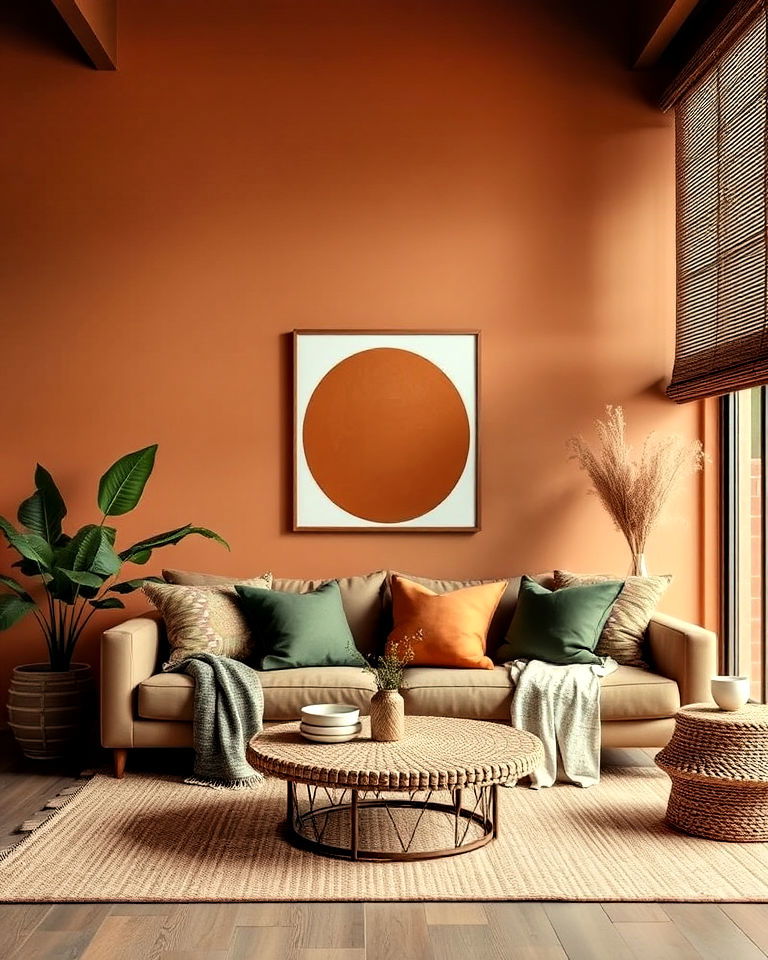 earthy color palette boho living room - 20 Minimalist Modern Boho Living Room Ideas
