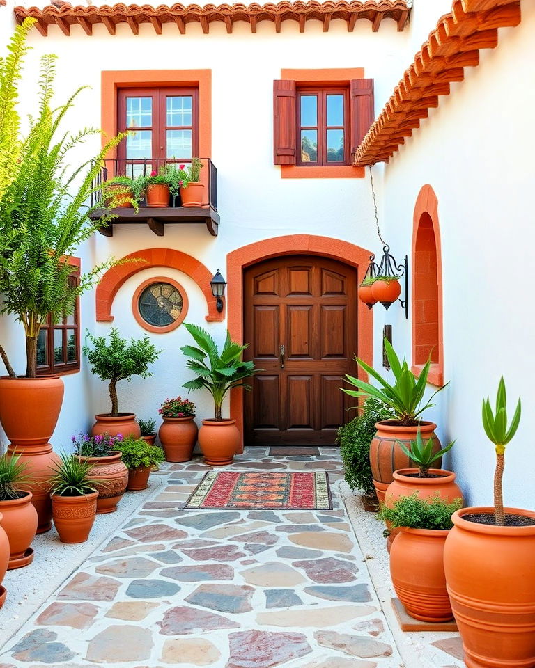 earthy terracotta elements for bohemian exteriors - 20 Boho House Exterior Ideas