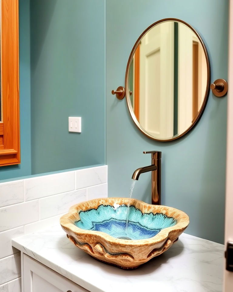 eclectic sink design eclectic powder room eclectic sink design eclectic powder room - 15 Eclectic Powder Room Ideas