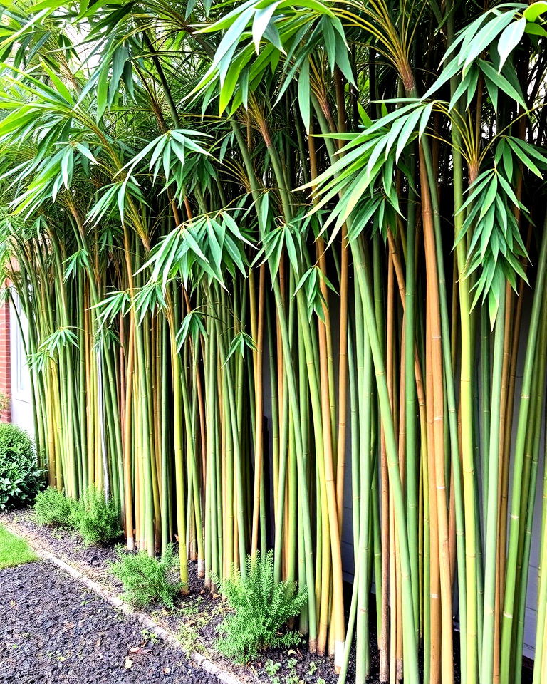 eco friendl bamboo screens for modern appeal - 25 Front Yard Privacy Landscaping Ideas