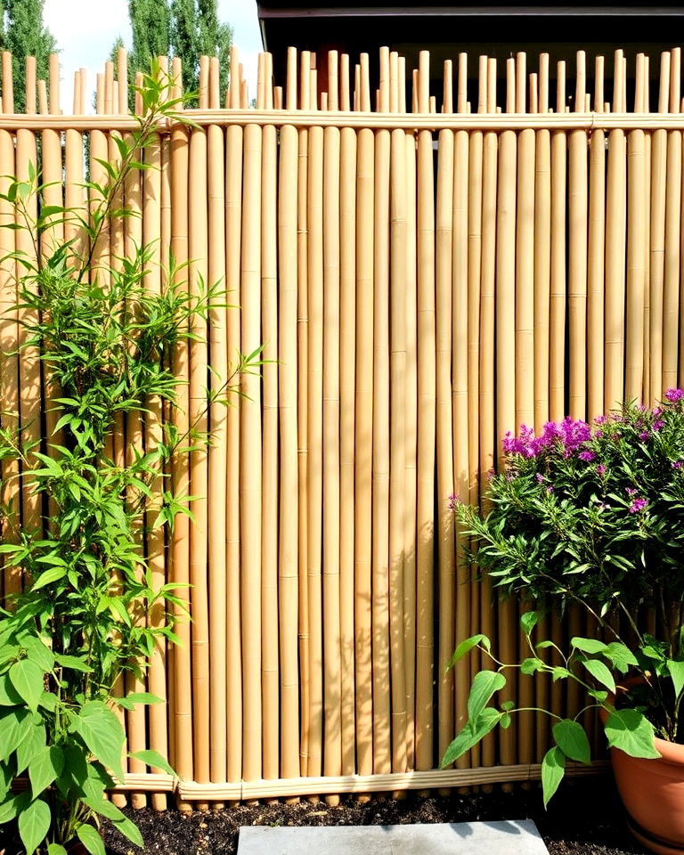 eco friendly bamboo privacy fence - 25 Asian Landscaping Ideas