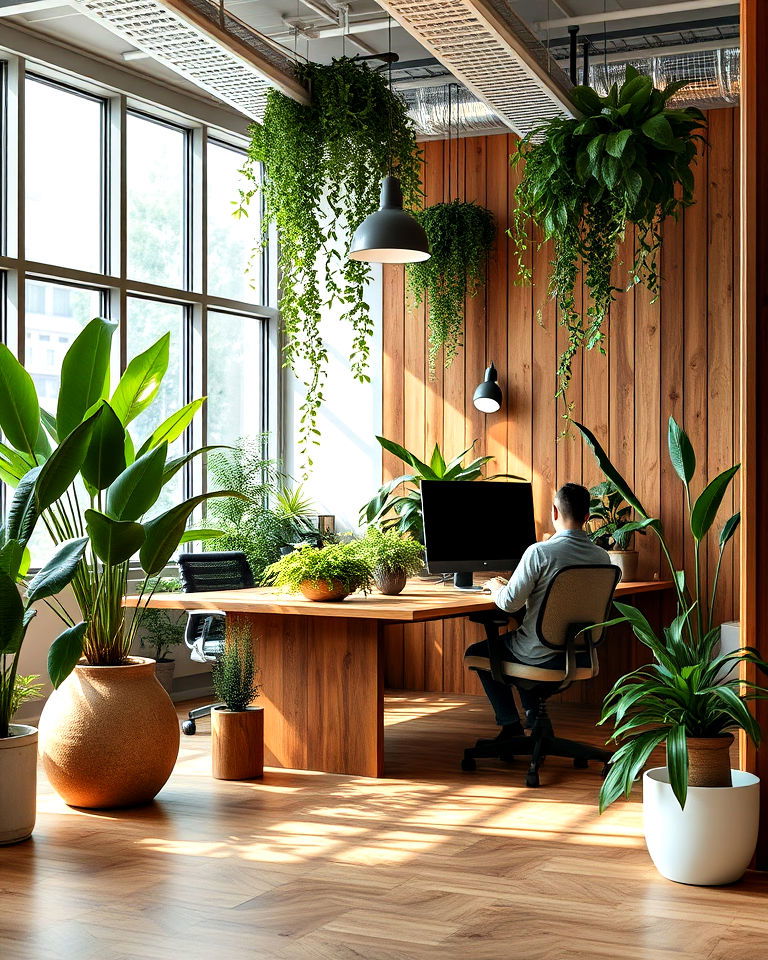 eco friendly green space office - 25 Office Interior Design Ideas