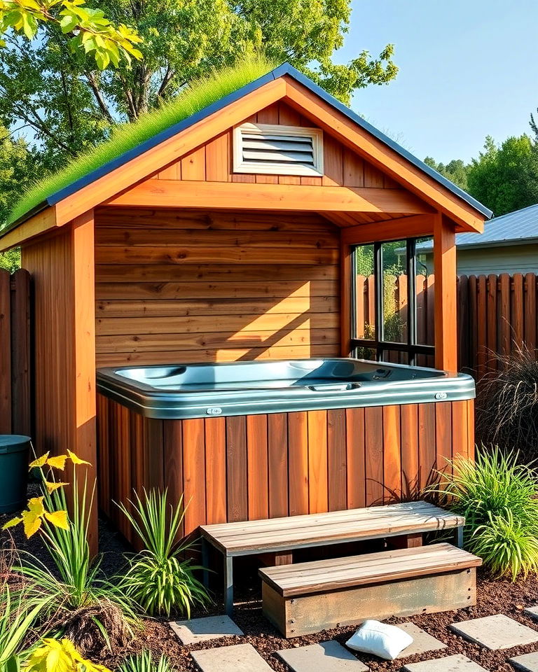 eco friendly hot tub shed - 15 Hot Tub Shed Ideas