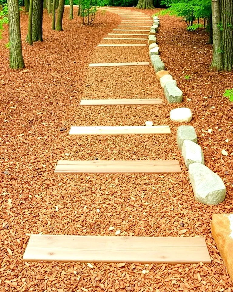 eco friendly mulch pathway - 15 Farmhouse Walkway Ideas