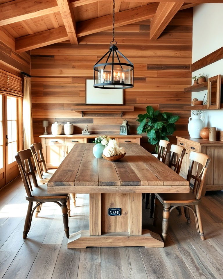 eco friendly reclaimed wood accents - 20 Rustic Farmhouse Interior Design Ideas