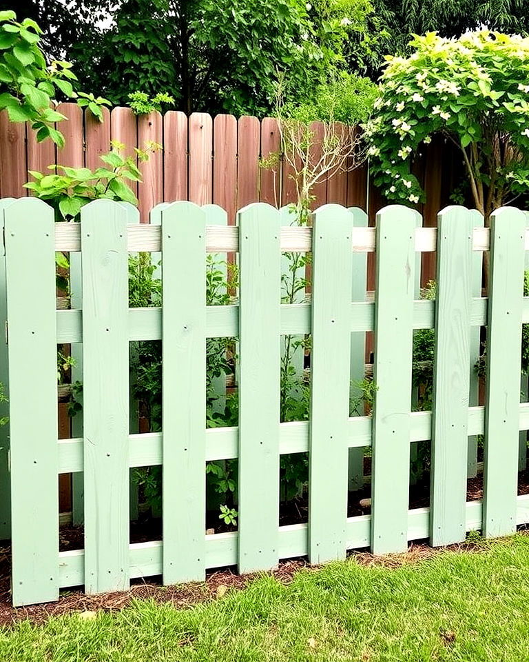 eco friendly sage green pallet fence - 15 Sage Green Garden Fence Ideas