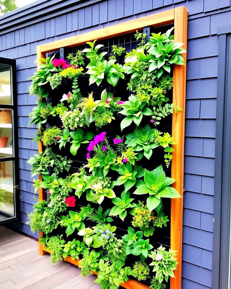 eco friendly vertical garden wall - 20 Outdoor Accent Wall Ideas