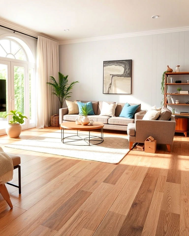 eco friendly vinyl flooring for a sustainable living room - 20 Living Room Vinyl Flooring Ideas