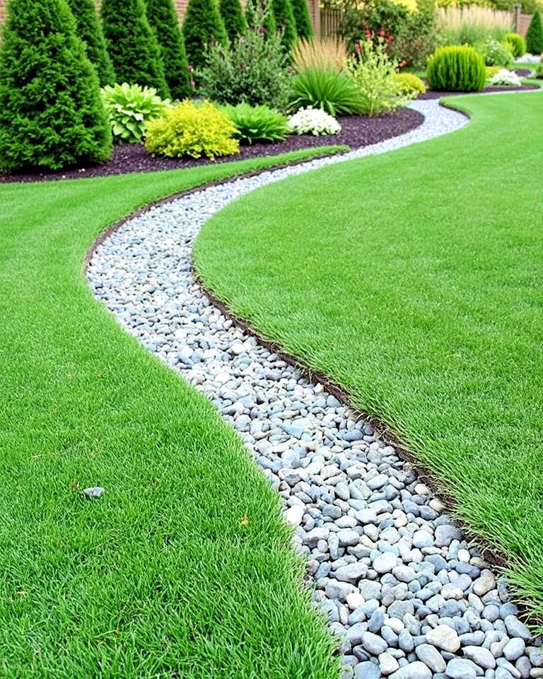 edging with stone tiles for geometric precision - 25 Stone Garden Edging Ideas