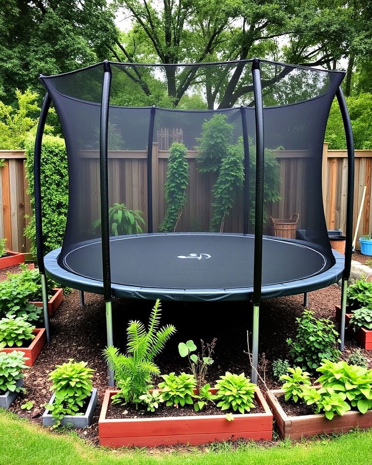 edible trampoline landscaping - 15 Trampoline Landscaping Ideas