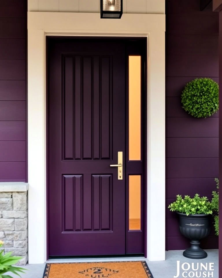 eggplant purple mid century front door color - 25 Mid Century Front Door Colors
