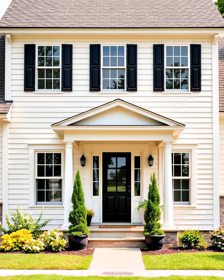 eggshell white siding for a welcoming exterior - 30 House Siding Colors