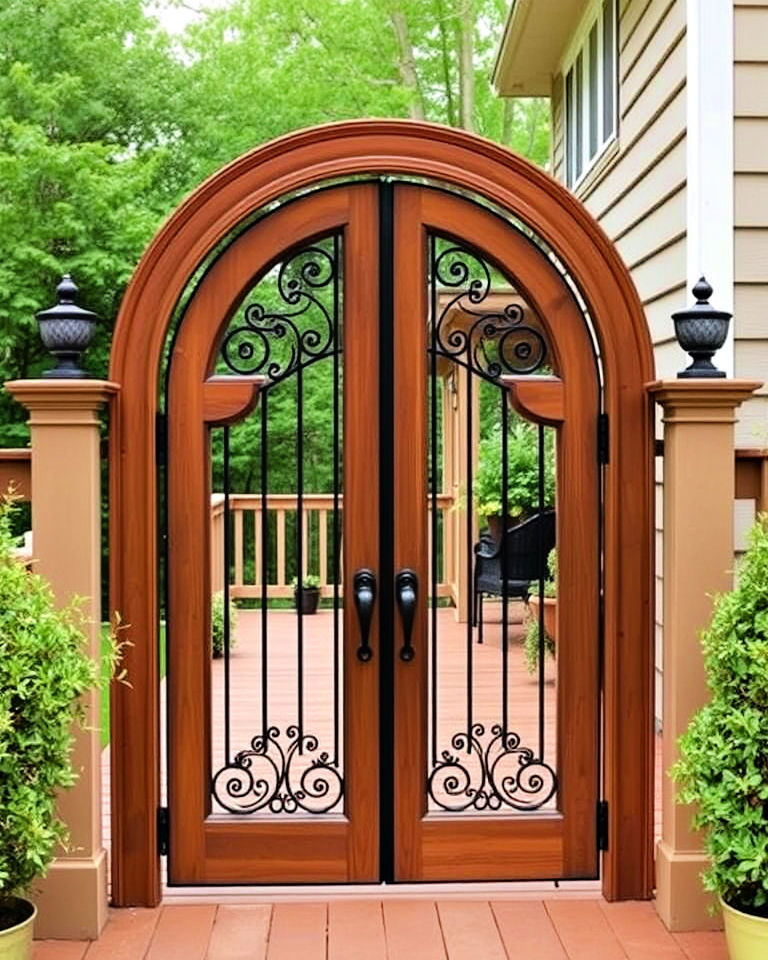 elegance arched deck gate - 25 Deck Gate Ideas