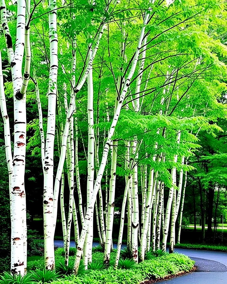 elegance birch tree groves - 15 New England Landscaping Ideas