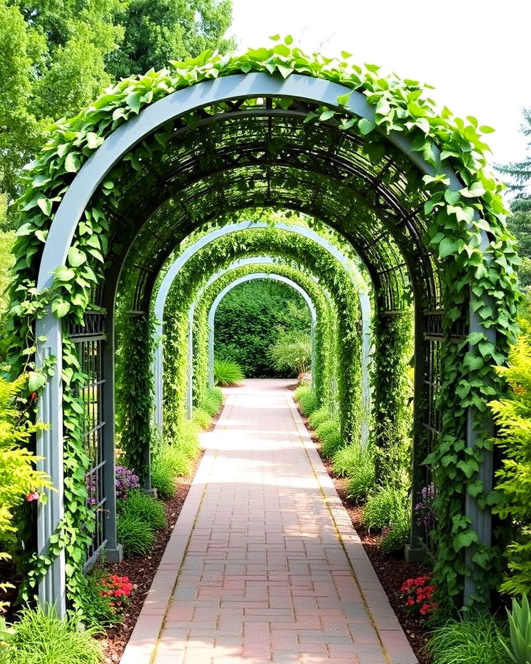 elegance dual arch walkway - 25 Garden Arch Ideas