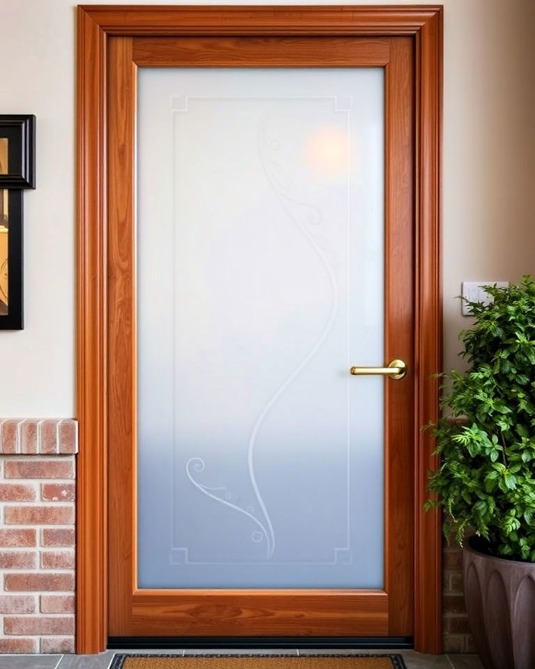elegance frosted glass front door - 20 Glass Front Doors Ideas