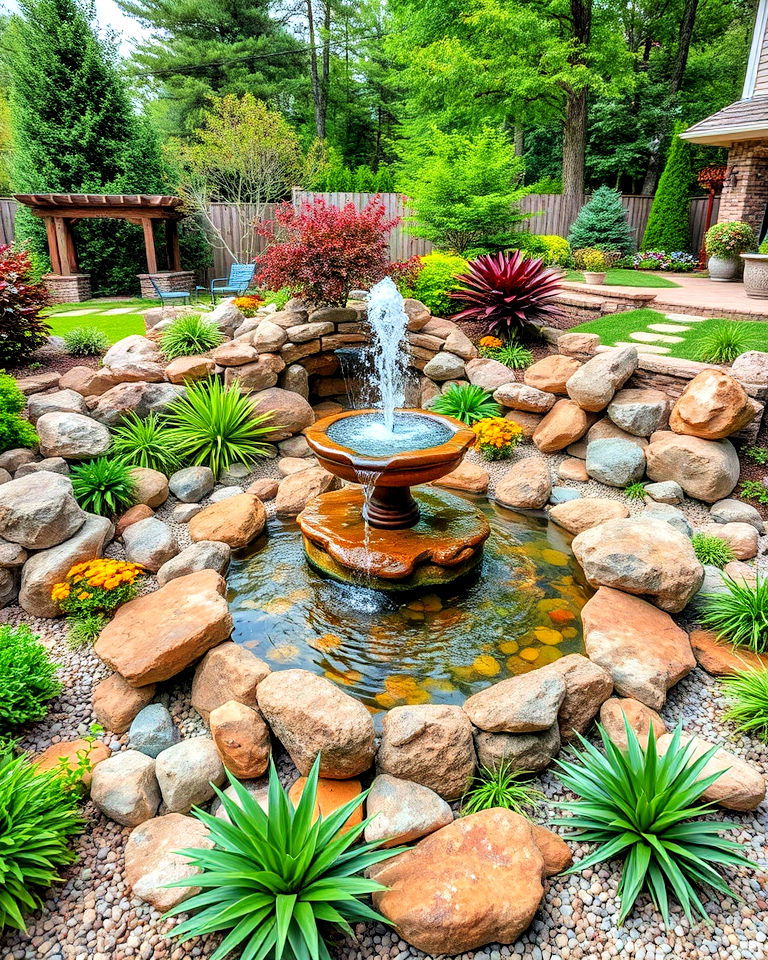 elegance large water features - 15 Large Front Yard Landscaping Ideas