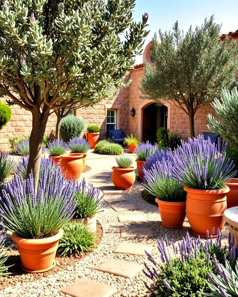 elegance mediterranean style gardens - 15 Full Sun Landscaping Ideas