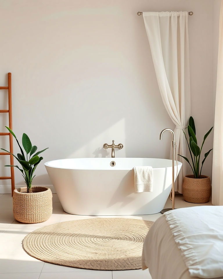 elegance minimalist design with neutral colors - 15 Bathtub in Bedroom Ideas