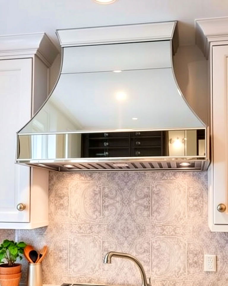 elegance mirror framed range hood - 15 Mirror in Kitchen Ideas