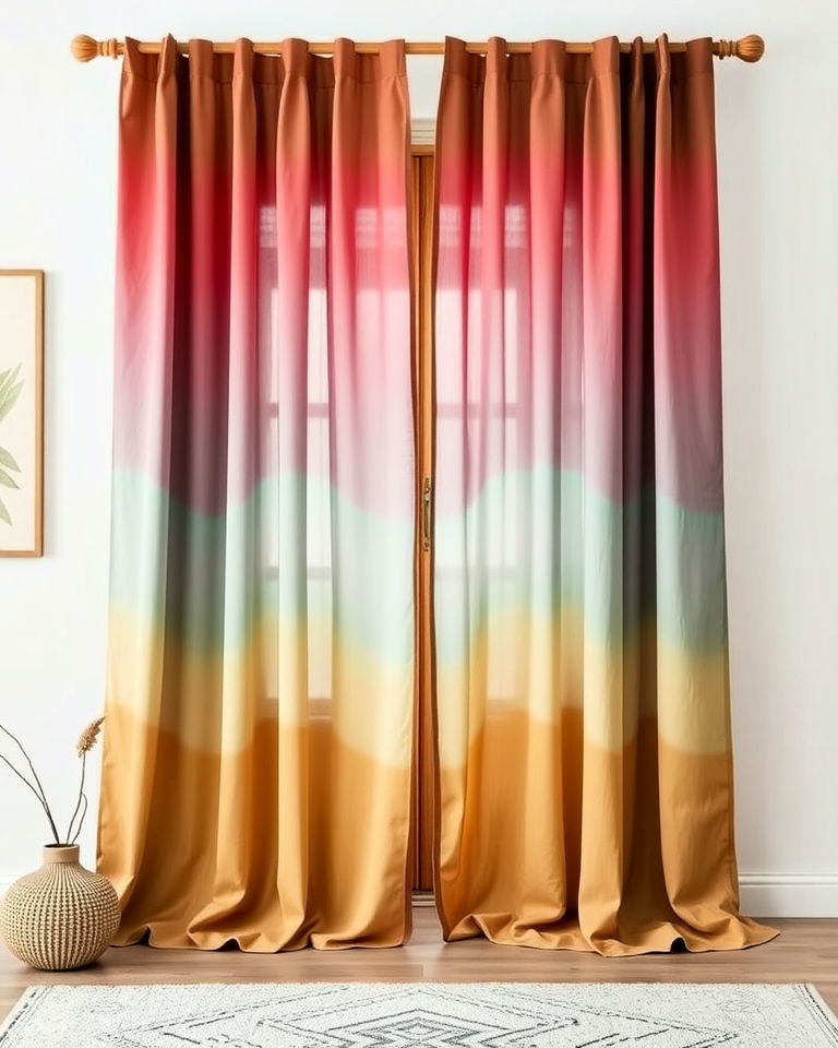 elegance ombre curtains - 15 Boho Curtain Ideas