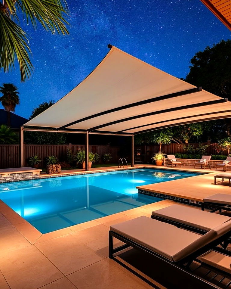 elegance retractable pool canopy elegance retractable pool canopy - 20 Pool Canopy Ideas