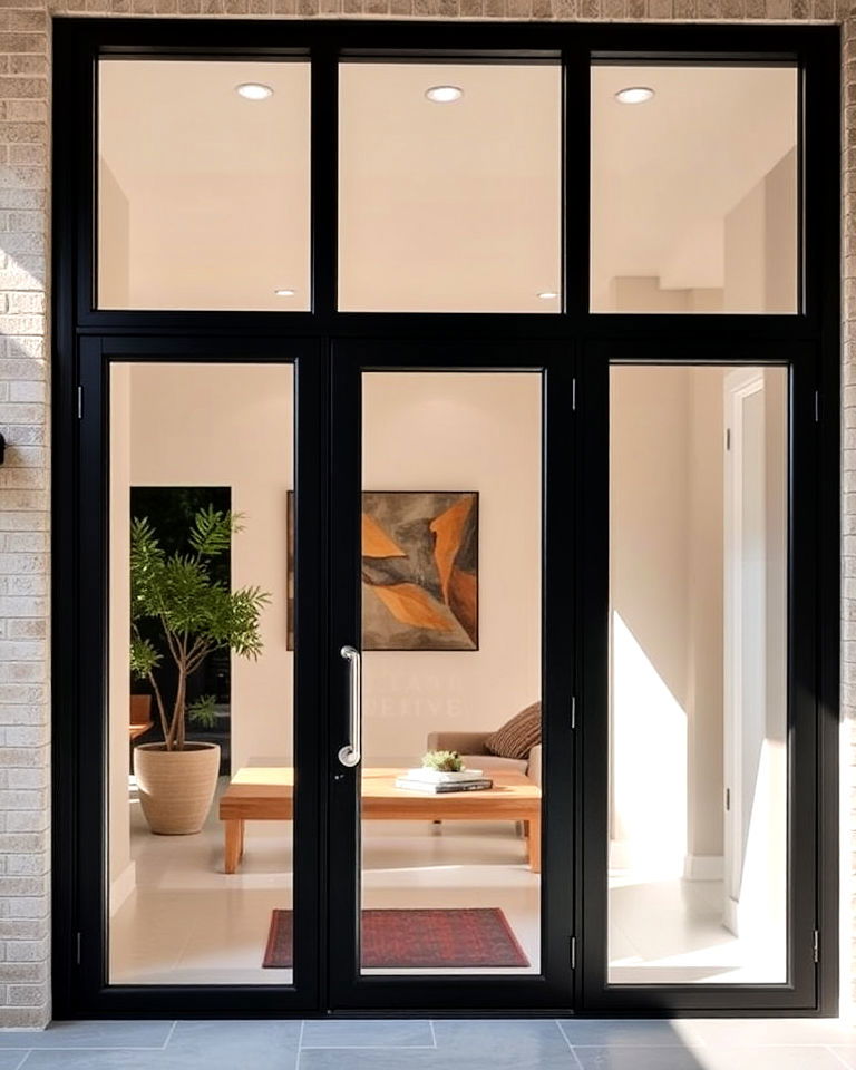 elegance steel framed glass door - 20 Glass Front Doors Ideas