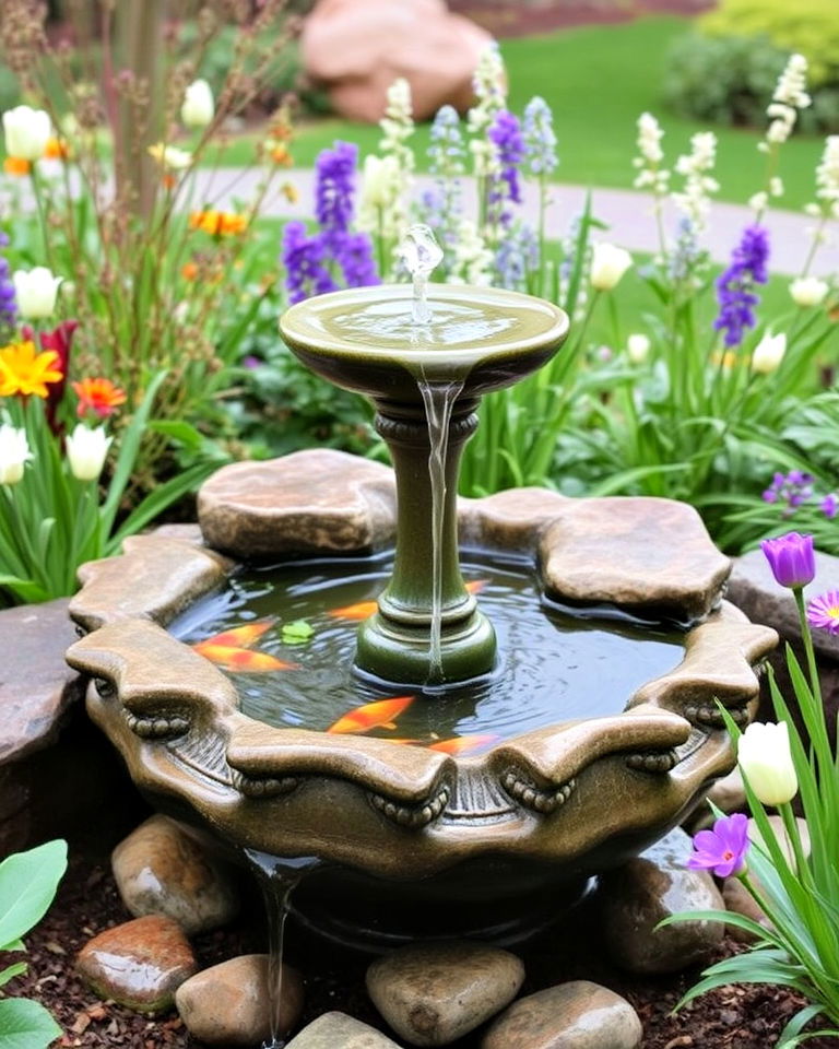 elegance water feature spring garden - 15 Spring Garden Ideas