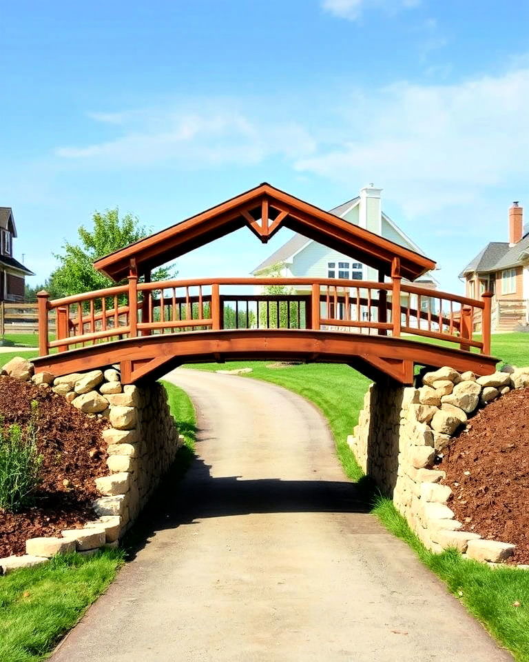 elegance wooden bridge cover - 15 Driveway Culvert Ideas