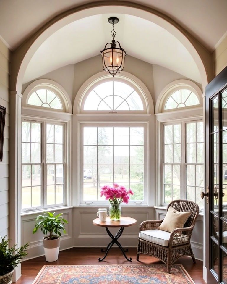 elegant arch topped windows - 15 Enclosed Porch Ideas With Windows