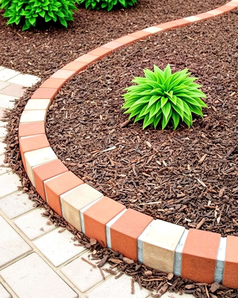 elegant brick border mulch edging - 15 Mulch Edging Ideas