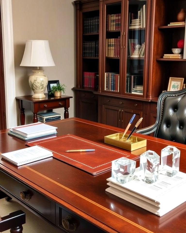 elegant desk accessories home office - 25 Traditional Home Office Ideas