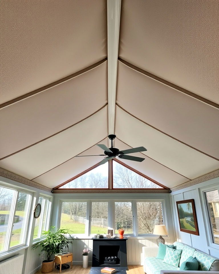 elegant fabric ceiling panels - 15 Shed Ceiling Ideas