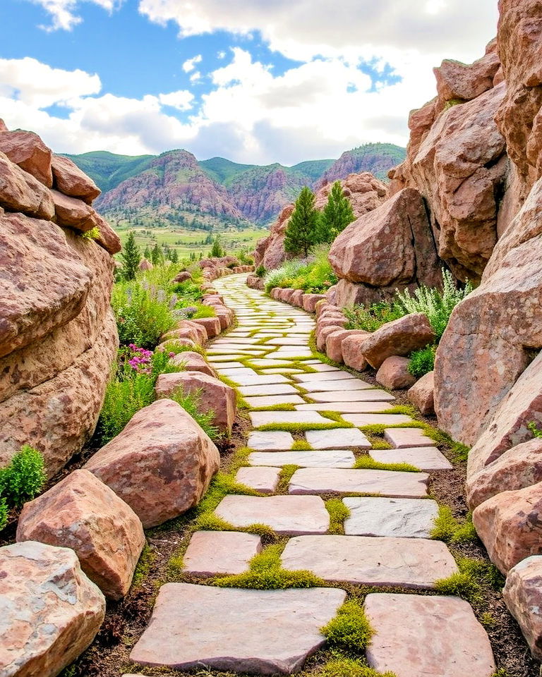 elegant flagstone pathway - 25 Colorado Landscaping Ideas