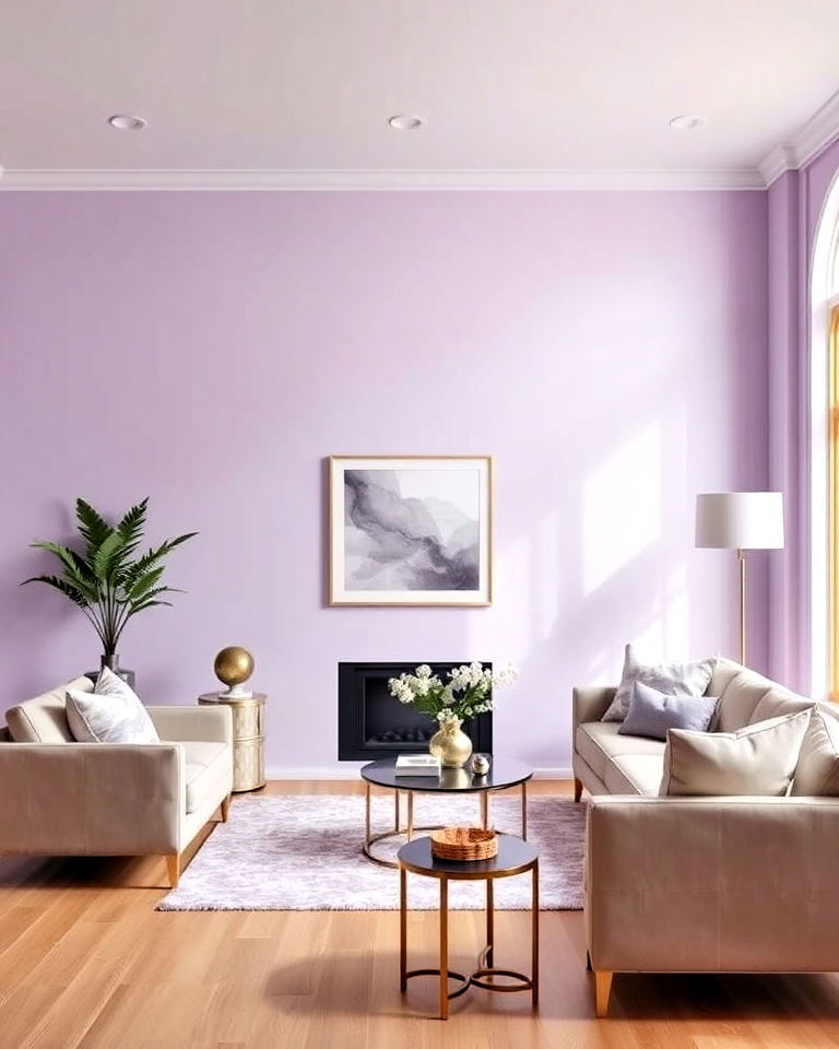 elegant lavender living room walls - 15 Purple Interior Design Ideas